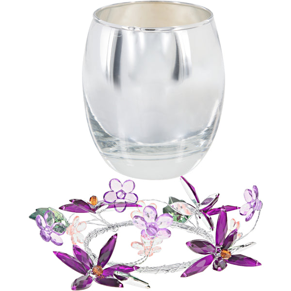 Pavilion Gift Company Godmother Purple Flower 3.5 Oz 100% Soy Wax Candle Scent: Jasmine