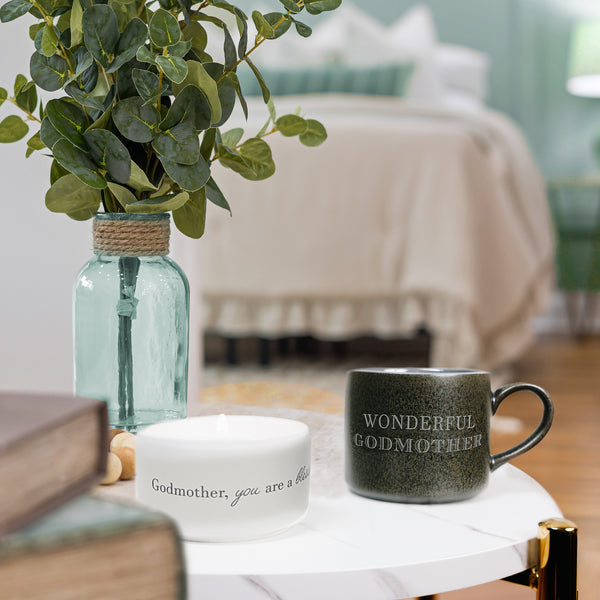 Pavilion Gift Company Godmother Stacking Mug And Candle Set 100% Soy Wax Scent: Tranquility