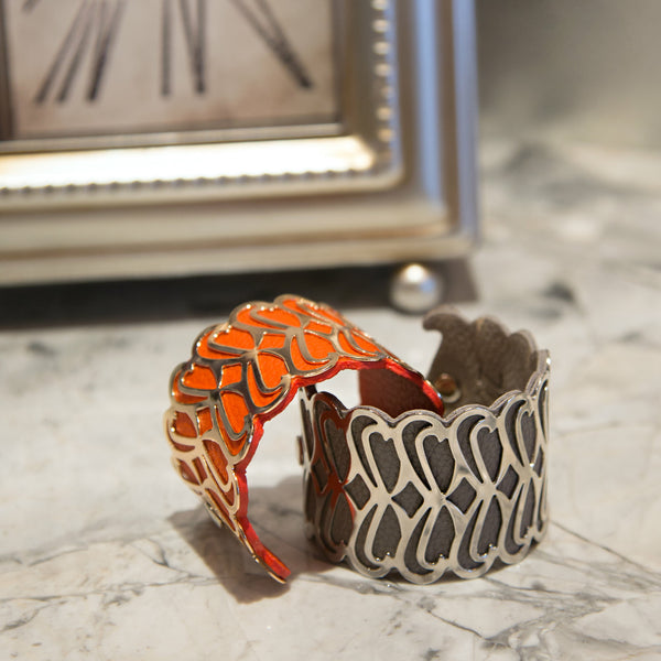 Pavilion Gift Company Gold & Orange 2" Infinity Cuff Bracelet
