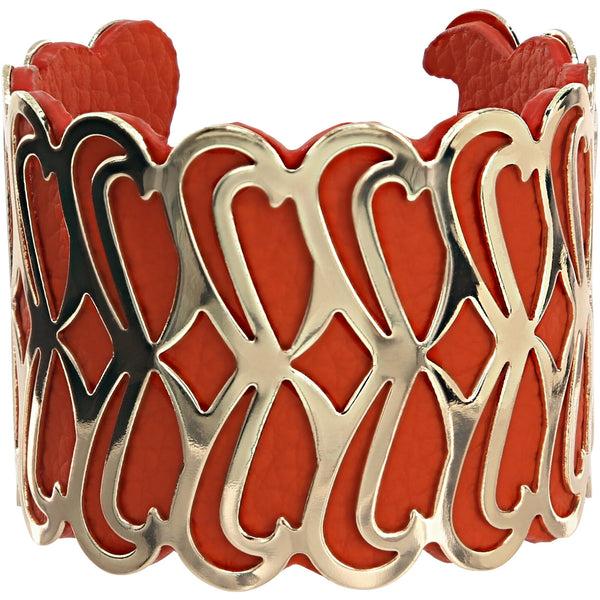 pavilion gift company Gold & Orange 2" Infinity Cuff Bracelet