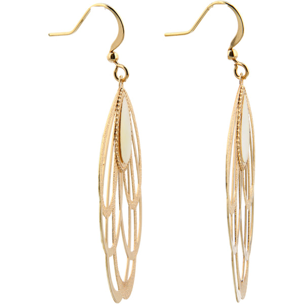 Pavilion Gift Company Gold Petal Mother Of Pearl Earrings