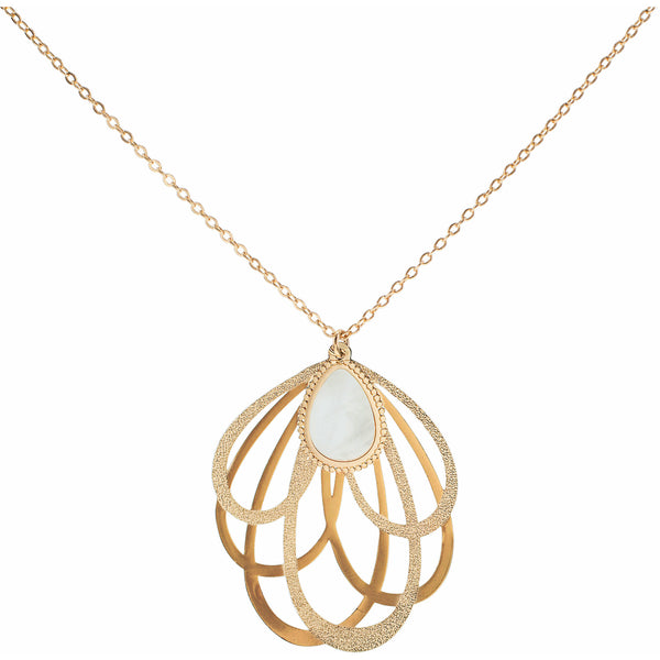 pavilion gift company Gold Petal Mother of Pearl Necklace