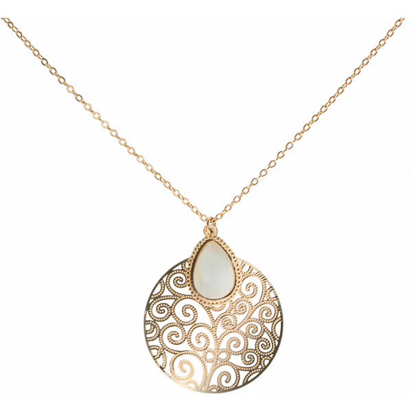 pavilion gift company Gold Swirl Mother of Pearl Necklace