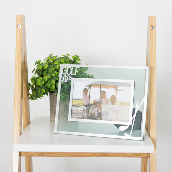 Pavilion Gift Company Golf Life 8.5" X 6.5" Glass Frame (Holds 6" X 4" Photo)