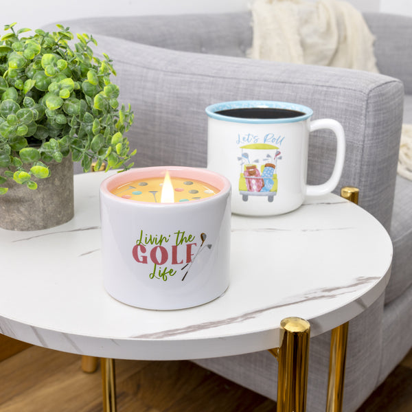 Pavilion Gift Company Golf Life 8 Oz 100% Soy Wax Reveal Single Wick Candle Scent: Tranquility