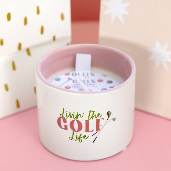 Pavilion Gift Company Golf Life 8 Oz 100% Soy Wax Reveal Single Wick Candle Scent: Tranquility