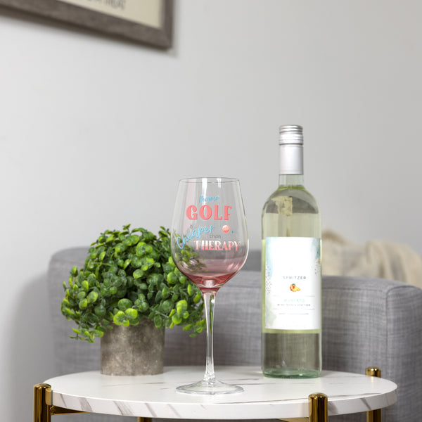 Pavilion Gift Company Golf Therapy 16 Oz Stemmed Wine Glass