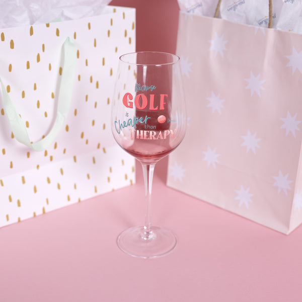 Pavilion Gift Company Golf Therapy 16 Oz Stemmed Wine Glass