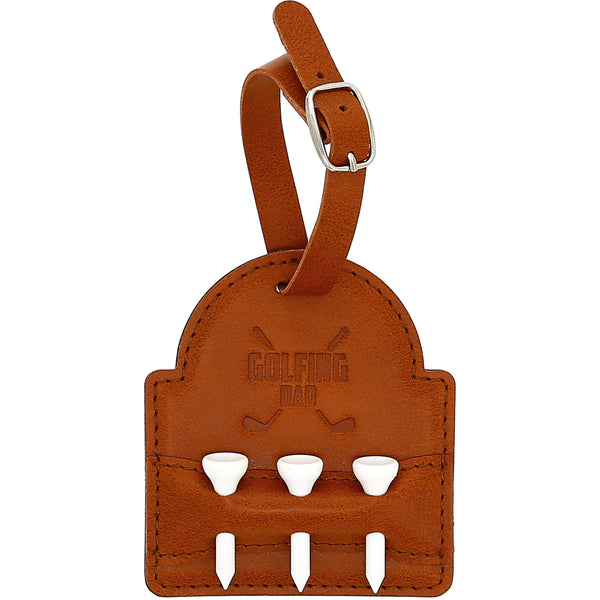 pavilion gift company Golfing Dad PU Leather Golf Bag Tag