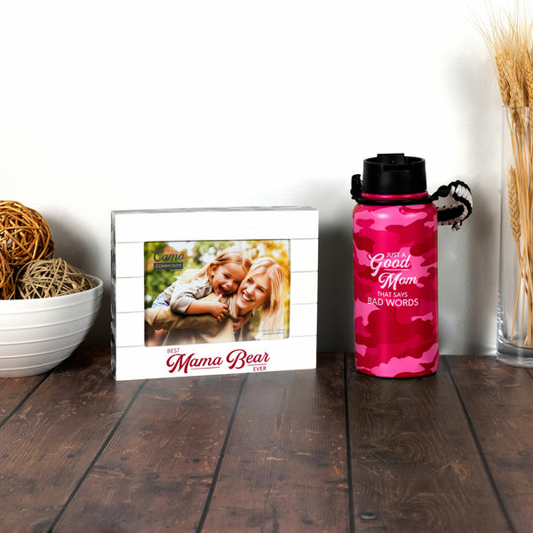 Pavilion Gift Company Good Mom 32 Oz Stainless Steel Water Bottle With Paracord Survival Handle