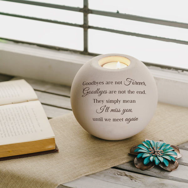 Pavilion Gift Company Goodbyes 5" Round Tealight Candle Holder