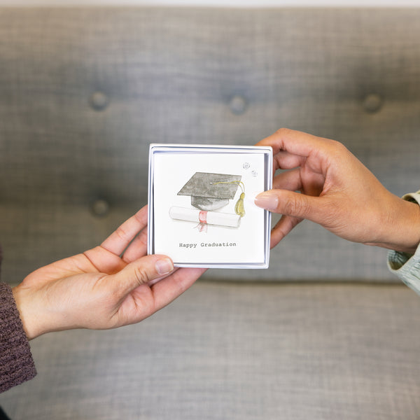 Pavilion Gift Company Graduation 5mm Sterling Silver Cubic Zirconia Stud Earrings