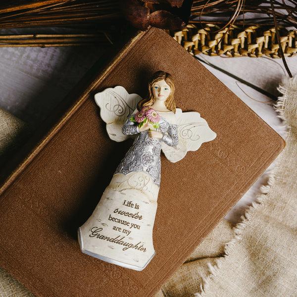 Pavilion Gift Company Granddaughter 5.5" Angel Holding Flowers