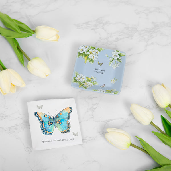 Pavilion Gift Company Granddaughter 7mm Sterling Silver Butterfly Stud Earrings