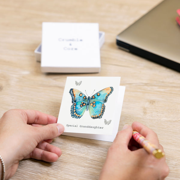 Pavilion Gift Company Granddaughter 7mm Sterling Silver Butterfly Stud Earrings