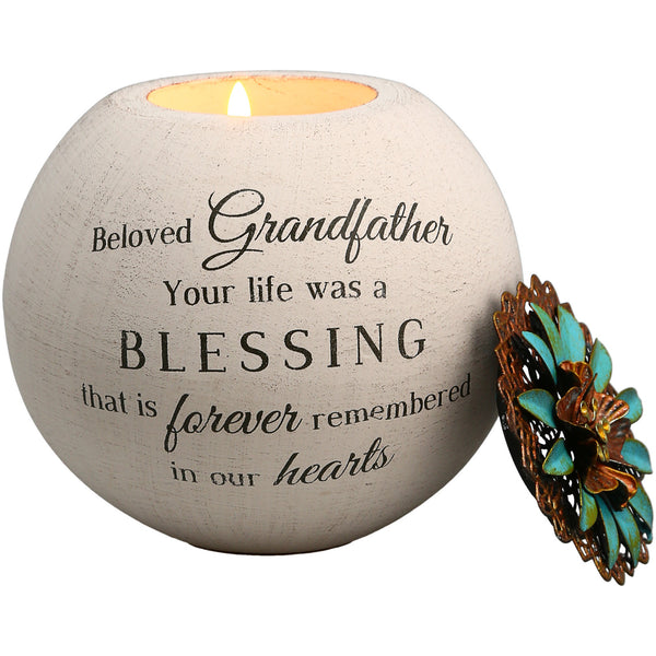 pavilion gift company Grandfather 4" Round Tealight Candle Holder