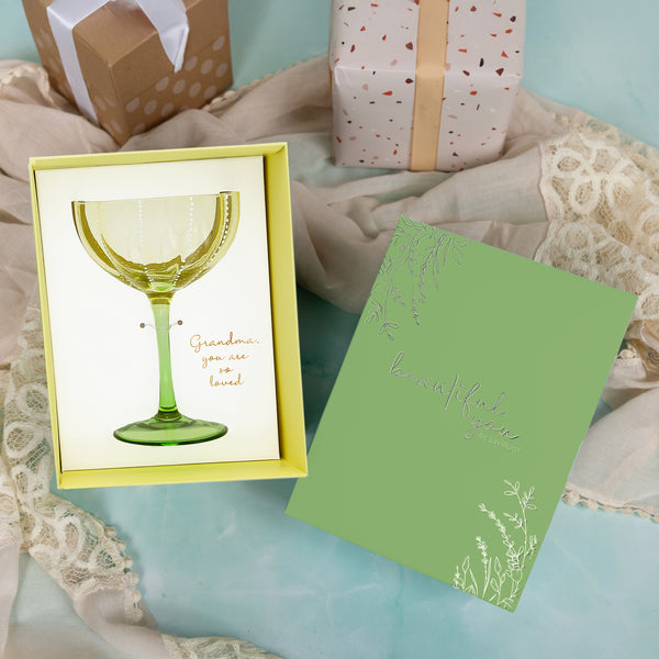 Pavilion Gift Company Grandma 10 Oz Stemmed Yellow Glass