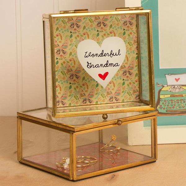 Pavilion Gift Company Grandma 4.25" X 4.25" Glass Keepsake Box