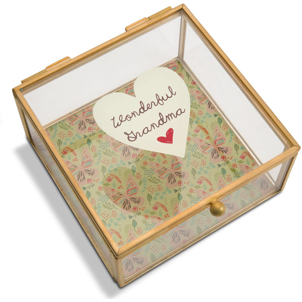 pavilion gift company Grandma 4.25" x 4.25" Glass Keepsake Box
