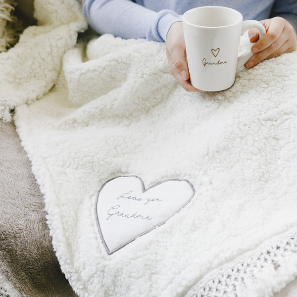 Pavilion Gift Company Grandma 42" X 50" Fringed Sherpa Blanket
