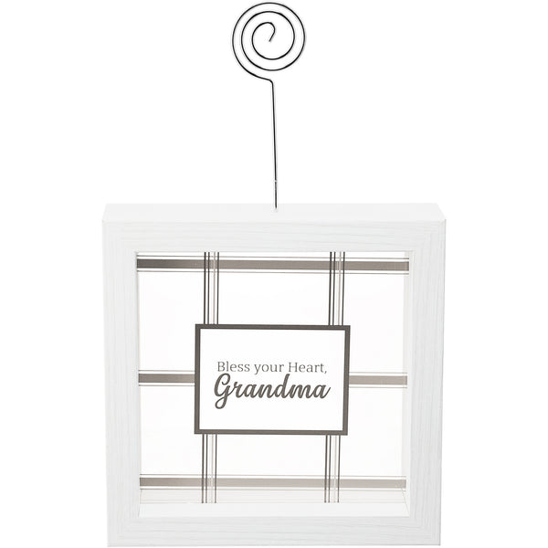 pavilion gift company Grandma 5" Framed Glass Plaque with Photo Clip