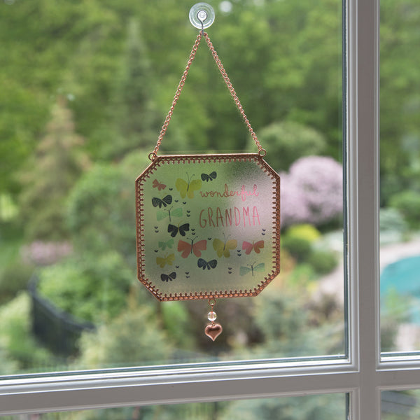 Pavilion Gift Company Grandma 5" X 5" Glass Suncatcher