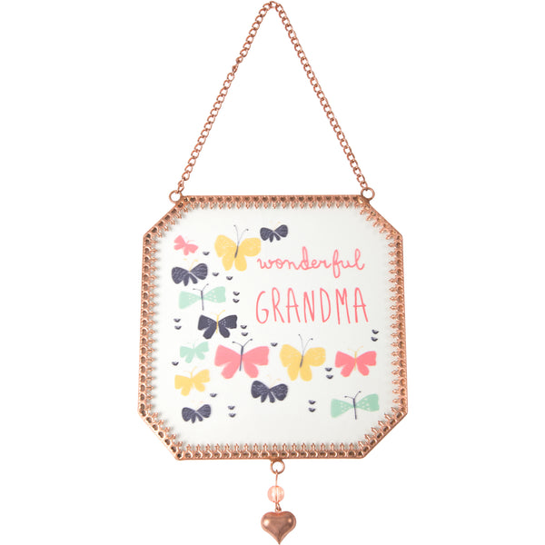 pavilion gift company Grandma 5" x 5" Glass Suncatcher
