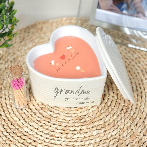 Pavilion Gift Company Grandma 8 Oz - 100% Soy Wax Reveal Triple Wick Candle With Matches Scent: Vanilla