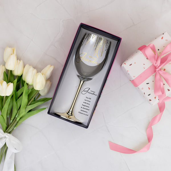 Pavilion Gift Company Grandma Gift Boxed 19 Oz Crystal Wine Glass