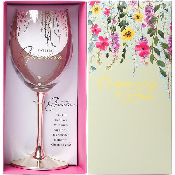 pavilion gift company Grandma Gift Boxed 19 oz Crystal Wine Glass
