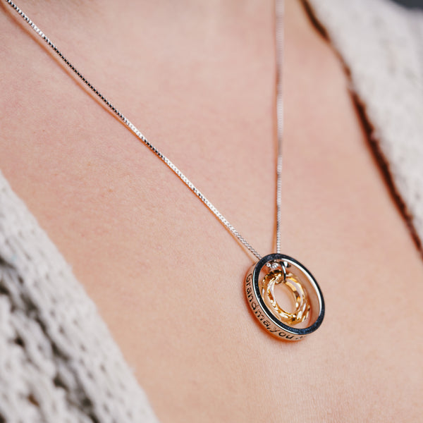 Pavilion Gift Company Grandma Golden Shadow Crystal 17"-19" Engraved Rhodium Plated Austrian Element Necklace