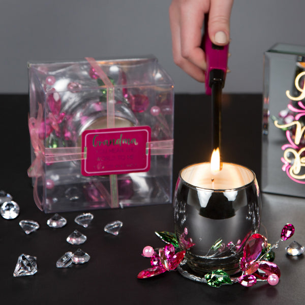 Pavilion Gift Company Grandma Pink Butterfly 3.5 Oz 100% Soy Wax Candle Scent: Jasmine