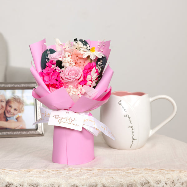 Pavilion Gift Company Grandma Pink Preserved Floral Bouquet