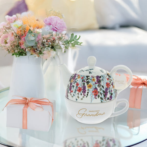 Pavilion Gift Company Grandma Tea For One (16 Oz Teapot & 10 Oz Cup)