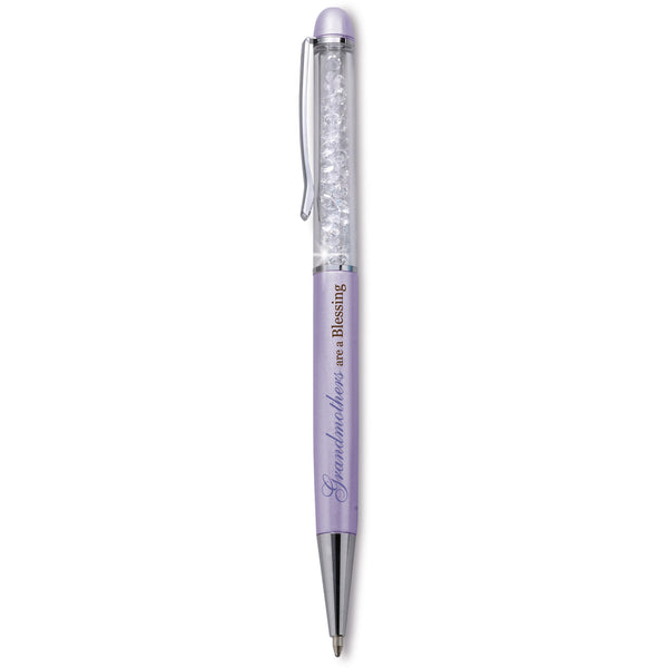 pavilion gift company Grandmother Purple Pen - 5.75" w/Clear Crystal Gems