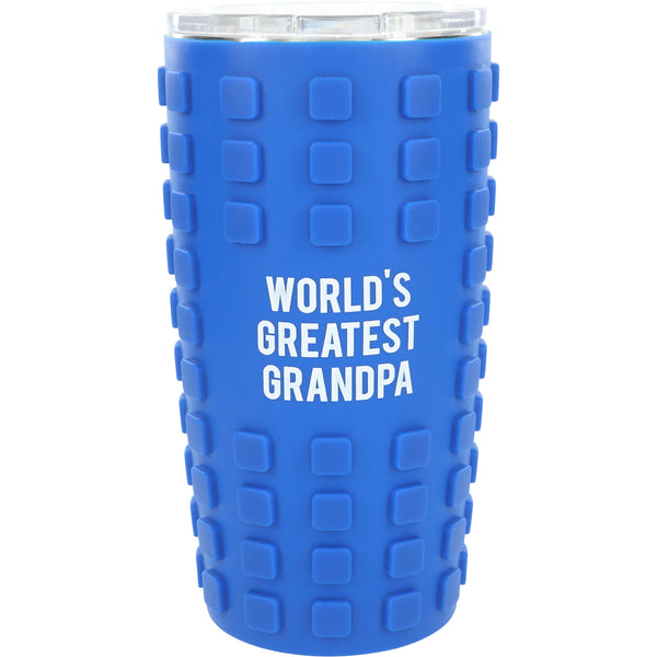 Pavilion Gift Company Grandpa 20 Oz Travel Tumbler With 3D Silicone Wrap