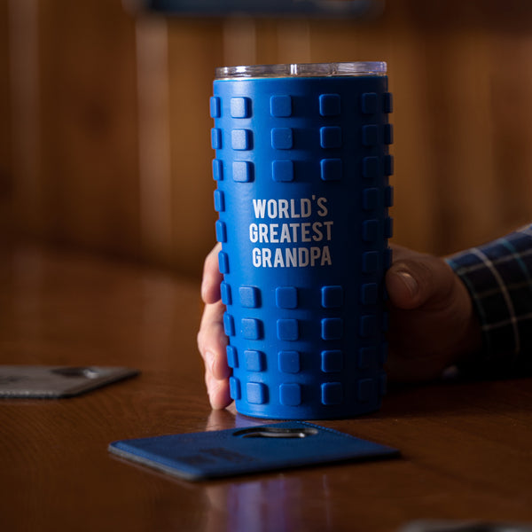 Pavilion Gift Company Grandpa 20 Oz Travel Tumbler With 3D Silicone Wrap