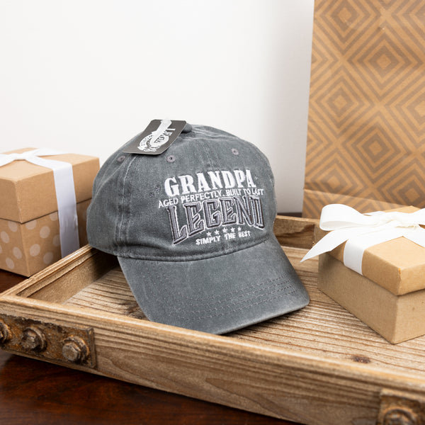Pavilion Gift Company Grandpa Dark Gray Washed Cotton Twill Hat