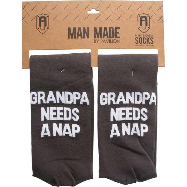 Pavilion Gift Company Grandpa Nap Mens Cotton Blend Sock
