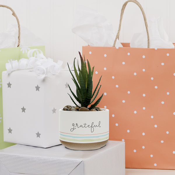 Pavilion Gift Company Grateful 5" Artificial Potted Plant