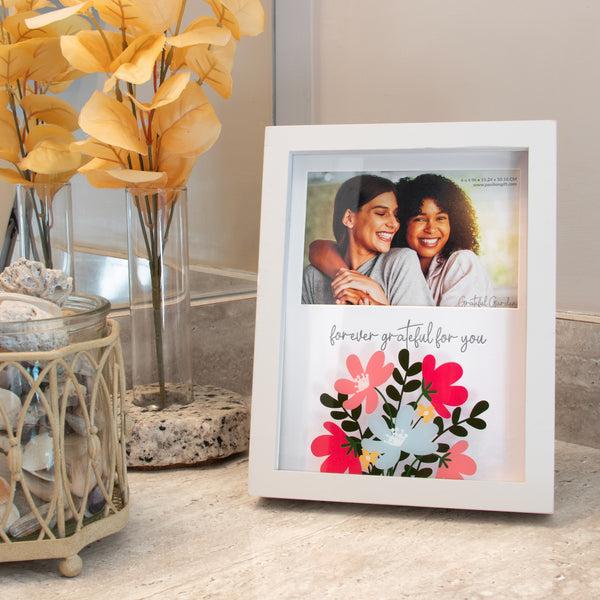 Pavilion Gift Company Grateful For You 7.5" X 9.5" Shadow Box Frame (Holds 6" X 4" Photo)