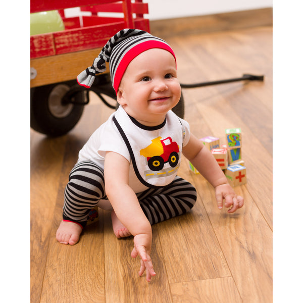 Pavilion Gift Company Gray And Black Stripe 0-12 Month Baby Hat