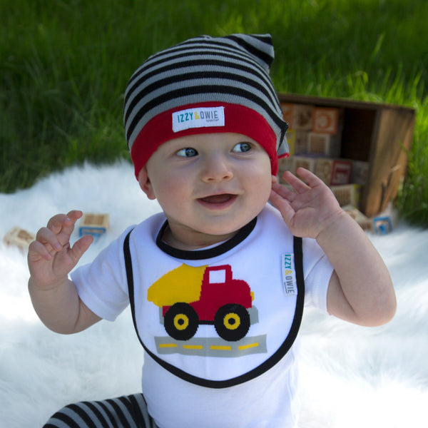 Pavilion Gift Company Gray And Black Stripe 0-12 Month Baby Hat