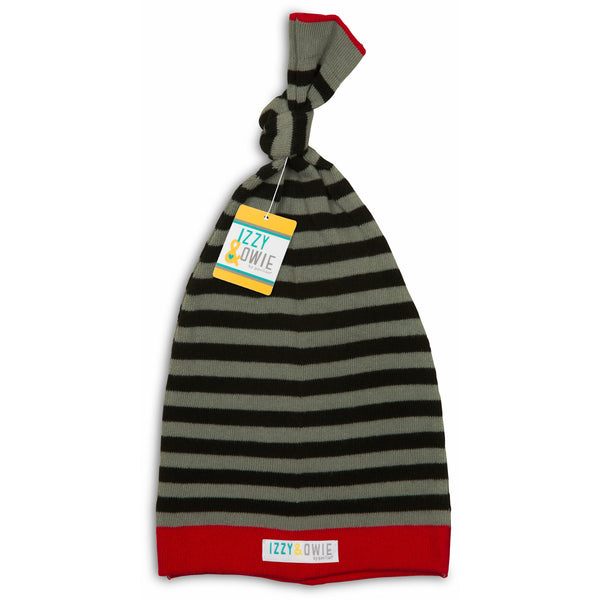 Pavilion Gift Company Gray And Black Stripe 0-12 Month Baby Hat