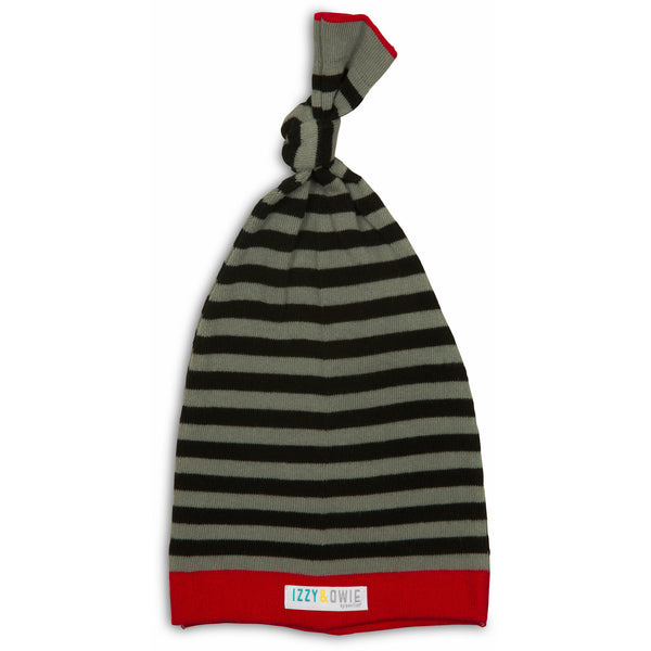 pavilion gift company Gray and Black Stripe 0-12 Month Baby Hat