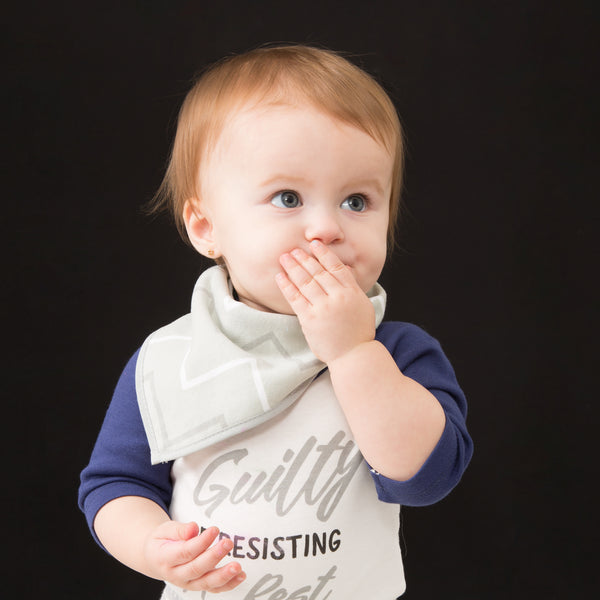 Pavilion Gift Company Gray Drool Monster Reversible Handkerchief Bib