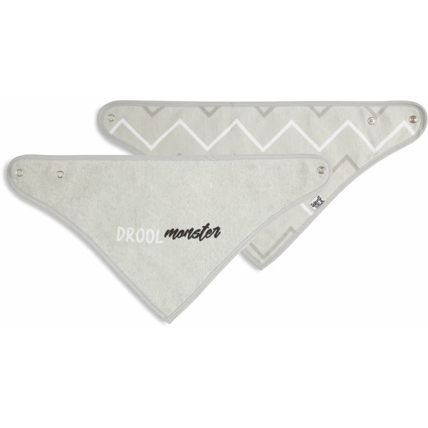 pavilion gift company Gray Drool Monster Reversible Handkerchief bib