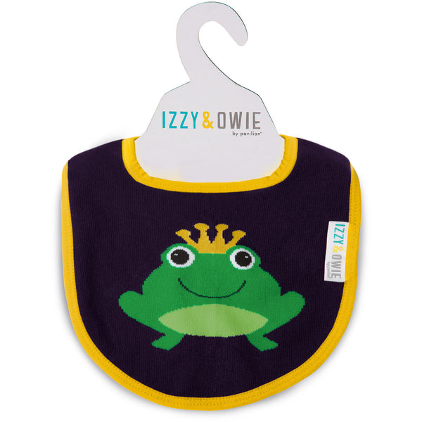 Pavilion Gift Company Green And Navy Froggy Baby Bib
