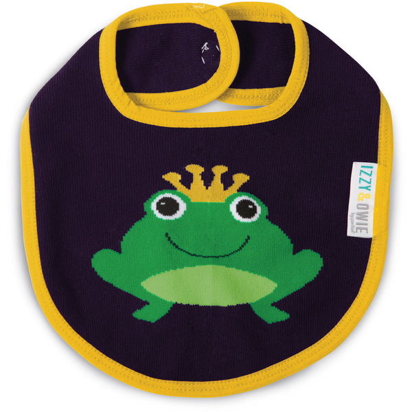 pavilion gift company Green and Navy Froggy Baby Bib