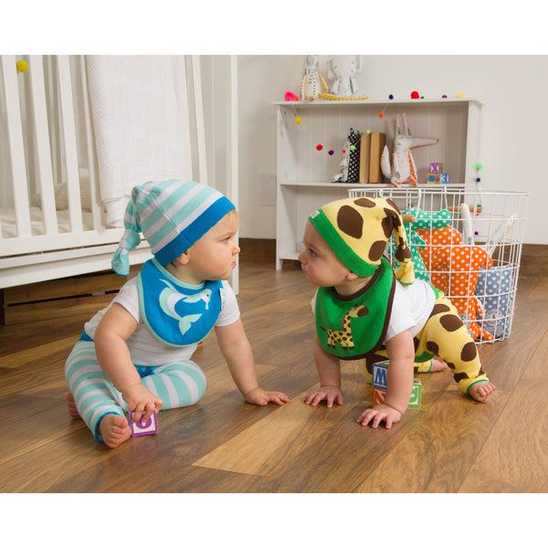 Pavilion Gift Company Green And Yellow Giraffe One Size Fits All Baby Hat